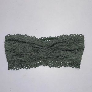 aerie Women’s Small Green Lace Strapless Bandeau Bralette Bra